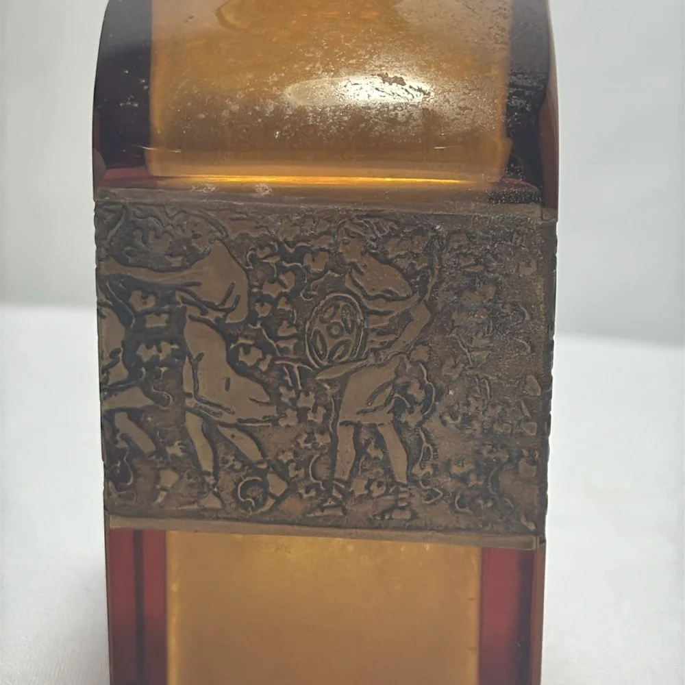 Moser Signed Art Nouveau Amber Glass Decorative Bottle - Picture 4 of 14